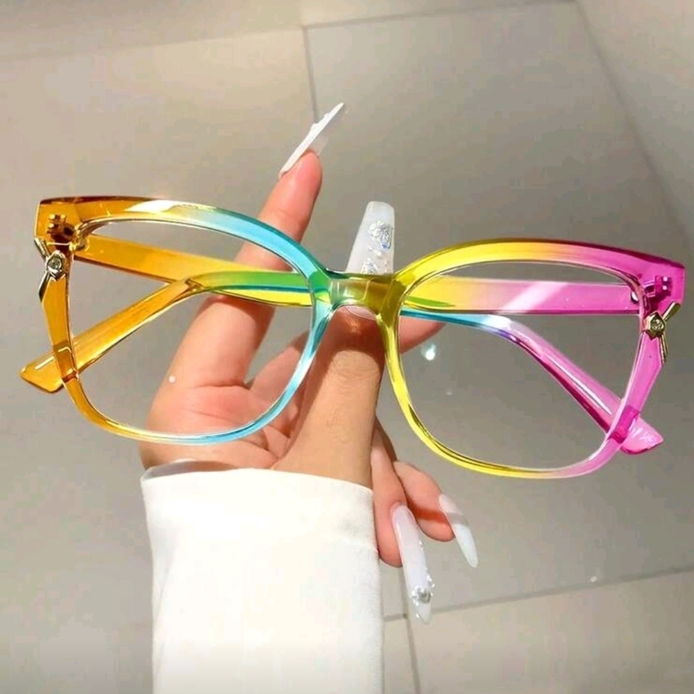 Rainbow Gradient Cat-Eye Glasses